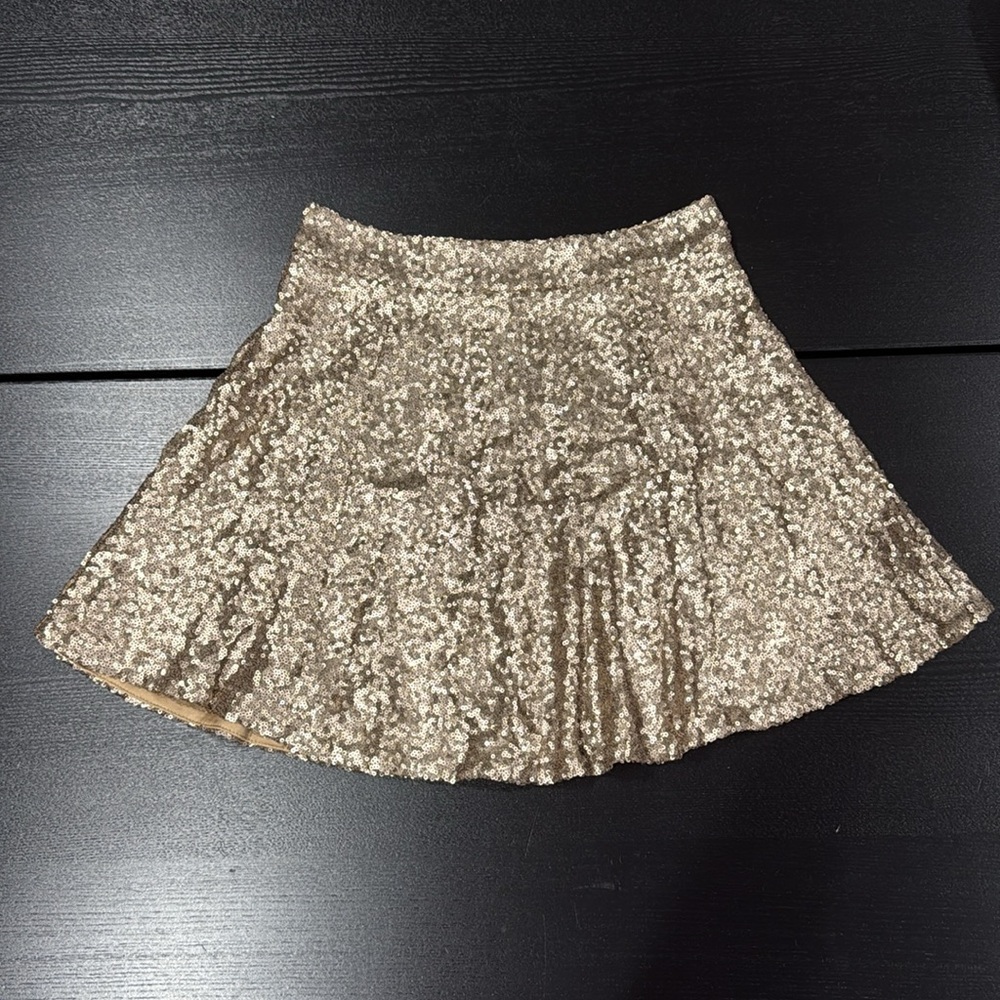 Tobi Sequin Gold Mini Skirt - XS